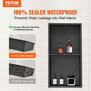 Charger l'image dans la visionneuse de galerie, Amocart No Tile Shower Niche 304 Stainless Steel Wall Inserted Niche Recessed Double Shelves for Shower  Soap Storage Bathroom
