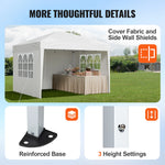 SucceBuy Pop Up Canopy 10x10FT Instant Canopy Portable Gazebo with 3 Sidewalls&2 Ventilated Windows Height Adjustable for Events