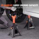 Amocart Jack Stands 3/6 Ton Capacity Car Jack Stands Double Locking Adjustable Height for lifting SUV Pickup Truck Car UTV ATV
