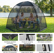 Load image into Gallery viewer, Pop Up Screen House Tent 10x10 FT, Snap-fit Black Mesh Screen Gazebo with Peaked Roof, Portable Screen Room Canopy Shelter with Sandbags for Camping, Backyard, Picnic
