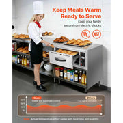 Load image into Gallery viewer, SucceBuy Commercial Electric Drawer Warmer Single-Drawer Stainless Steel Built-in Installation Drawer Cabinet for Restaurant - AMOCART
