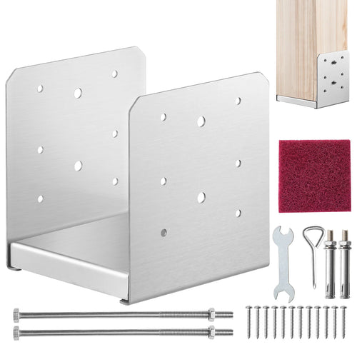 SucceBuy Post Base Stainless Steel Adjustable Post Anchor Bracket  Base Pavilion Deck Porch Handrail Support Decorative Plate