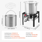 Amocart 60/80/100Qt Seafood Boiling Kit with Strainer Cooking Set for Crab Crawfish Boiling Aluminum Stockpot with Steamer Rack