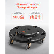 Load image into Gallery viewer, SucceBuy 1/2 Packs Trash Can Dolly Round Roller Base with 4 Lockable Wheels Rolling Barrel Cart Fit 20/32/44/55 Gal Containers - AMOCART
