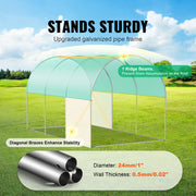 Charger l'image dans la visionneuse de galerie, SucceBuy Walk-in Tunnel Greenhouse Hoop House Greenhouse Tunnel Plant Hot House with Steel Frame PE Cover Roll-up Zipper Door

