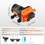 Load image into Gallery viewer, SucceBuy 12V Diaphragm Pump 1.8/3/3.5/5 GPM 3/4/5-Chamber 40-100 PSI Adjustable 1/2'' MNPT Port for RV Yacht Food Truck Camper
