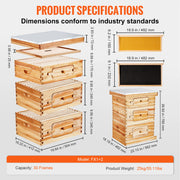 Load image into Gallery viewer, SucceBuy Bee Hive Deep Box Starter Kit 100% Beeswax Coated Natural Cedar Wood Langstroth Beehive Kit Transparent Acrylic
