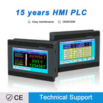 2.8'' Touch Screen PLC HMI All In One for Small Machine Automation Controller, Built-In Analog, 7/9 I/O, 2 Axis 100K for Motor