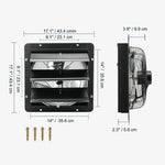 Amocart Shutter Exhaust Fan 12'' with Temperature Humidity Controller EC/AC-motor 940 CFM 10-Speed Adjustable Wall Mount Attic