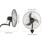 SucceBuy 4 Sizes Wall-Mount Misting Fan 3-speed IP44 Oscillating Wall Fan Max. 9500 CFM Wall Mounted Fan for Home Summer