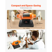 Load image into Gallery viewer, Amocart 1/2HP Bench Buffer Polisher 6-inch 3450RPM Single Speed  with 2PCS Cloth Wheels Cast Iron Base for Metal Wood Polishing
