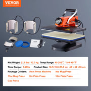 Load image into Gallery viewer, SucceBuy 5/6 in 1Heat Press Machine 12 x 15inches Fast Heating 360 Swing Away Digital Sublimation Transfer T-Shirt Vinyl Printer - AMOCART
