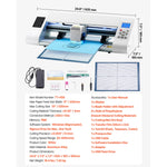 SucceBuy 12in/21in Automatic Edge Detection Vinyl Cutter Machine Design Software and Materials Compatible Multiple File Formats
