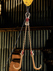 Bild in Galerie-Viewer laden, Amocart 5/16"×2' G80 V-Chain Bridle with 2 Legs &amp; 15" J Hooks &amp; T Hooks Industrial Grade Components Adjustable Chain Design
