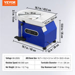 Amocart 11in Pottery Wheel Ceramic Forming Machine Adjustable 60-300RPM Speed Handle Foot Pedal Control ABS Detachable Basin