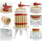 Load image into Gallery viewer, 6L/12L/18L Manual basket apple press Wine grape press FT-6 Environmentally friendly materials Manual Juicer
