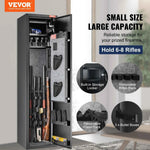 Amocart 3-8 Rifles Gun Safe w/ Digital Keypad & Lock Gun Storage Cabinet with Removable Storage Shelf for Home Long Gun Pistols