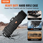 Amocart Rifle Hard Case Portable Long Gun Storage Suitcase W/ 2 Casters Shockproof & Waterproof Airsoft Rifle Protective Case