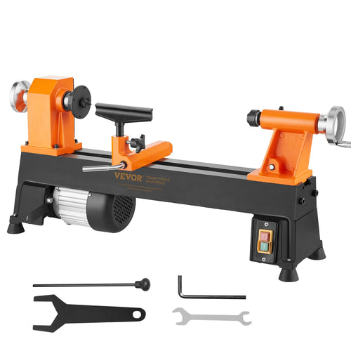 SucceBuy Drechselbank 10x18 Zoll / 14x40 Zoll EU-230V US-120V Drehmaschine mit variabler Geschwindigkeit für die Holzbearbeitung