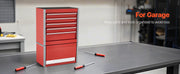 Load image into Gallery viewer, SucceBuy 5-Drawer 8.6in Metal Tool Box Red/Black Portable Small Tool Chest with PP Feet Pads for Garage Workshop Tools Storage
