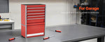 Amocart 5-Drawer 8.6in Metal Tool Box Red/Black Portable Small Tool Chest with PP Feet Pads for Garage Workshop Tools Storage
