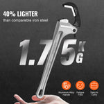 SucceBuy Pipe Wrench 18"Aluminum Straight Pipe Wrench Automatic Jaw Adjustment Adjustable Plumbing Wrench Easy to Carry for Pipe