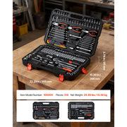 Load image into Gallery viewer, SucceBuy Mechanics Tool Set SAE and Metric Socket Set Wrenches Screwdriver Bits Accessories and Storage Case for Cars Repair - AMOCART
