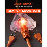 Load image into Gallery viewer, Amocart 30FT Retractable Extension Cord Reel with Lighted Triple Tap Outlet 10Amp Circuit Breaker for Ceiling Wall Mount Garage
