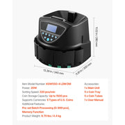 Load image into Gallery viewer, SucceBuy Coin Sorter Coin Counter Machine for 5 Kinds of USD Coins Coin Sorter &amp; Wrap Machine Holds up to 2000 Coins LCD Screen

