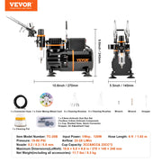 Load image into Gallery viewer, SucceBuy Airbrush Kit, Dual Fan Air Compressor Professional Airbrushing System Kit Airbrushes Mixing Wheel Cleaning Brush Set
