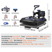 Load image into Gallery viewer, Amocart Heat Press Machine Heat Transfer Machine 30oz Tumbler Press 360° Swing Away Digital T-Shirt Pressing Coating
