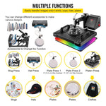 Amocart Combo Heat Press Machine 5/6/8 in 1 30*38CM 38*38CM Muntifunctional Sublimation Printer Transfer Mug Hat Plate T-Shirt