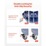 Load image into Gallery viewer, SucceBuy 440lbs Blue/Black Trash Can Dolly Round Roller Base 15-22.8in Adjustable with 4 Wheel Drum Rolling Cart for Plant Caddy
