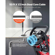 Load image into Gallery viewer, Amocart Drain Cleaner Machine 50 FT x 1/2 Inch Manual Feed Sewer Snake Auger with Air-Activated Foot Switch for 2" to 6" Pipes
