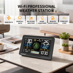 Professional Wi-Fi Wireless Weather Station with 7-in-1 Outdoor Weather Sensor, Large Full-Color LCD, 433MHz, 300ft Range, App