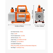Load image into Gallery viewer, Amocart 3.5 CFM 1/4 HP HVAC Single Stage AC Vacuum Pump &amp; Oil Bottle for R134a R22 R410a Systems, Air Conditioner Maintenance
