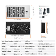 Load image into Gallery viewer, Amocart Register Booster Fan Quiet Vent Booster Fan with Remote Control Thermostat Control for Heating Cooling Smart Vent White
