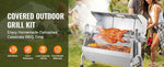 SucceBuy Rotisserie Grill with Hooded Cover BBQ Whole Pig Lamb Goat Charcoal Spit Grill Electric Motor Stainless Steel Roaster