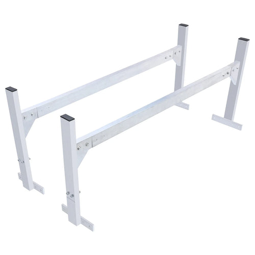 Amocart Van Roof Ladder Rack 2Bars Aluminum Alloy Roof Ladder Racks 400 LBS Capacity Rain-Gutter Roof Rack for Van CargoTrailer