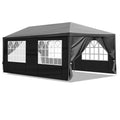 10x20ft Black Pop Up Canopy Tent, 6 Removable Sidewalls with 2 Doors 4 Windows, PE Fabric Heavy Duty Outdoor Gazebo with Powder-Coated Steel Frame for Party Wedding Event