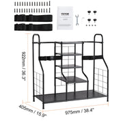 Load image into Gallery viewer, SucceBuy Golf Storage Garage Organizer Other Sports Equipment Storage Rack Outdoor Sport Gear and Toy Storage with Baskets&amp;Hooks - AMOCART
