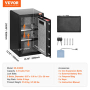 Load image into Gallery viewer, SucceBuy Single Door 4.0 cu.ft Safe Box w/ Key Lock Password &amp; Fingerprint Safe Lock Box with Fireproof Bag Key Rack &amp; LED Light
