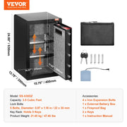Load image into Gallery viewer, Amocart Single/Double Door Safe Box with Key Lock Password &amp; Fingerprint Safe Lock Box with Fireproof Bag Key Rack &amp; LED Light
