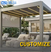 Load image into Gallery viewer, Motorized Bioclimatic Aluminum Pergola Adjustable Louvered Roof Outdoor Garden Gazebo For Patio Yard Deck All Weather Use
