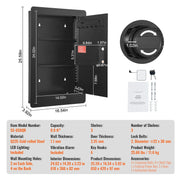 Load image into Gallery viewer, Amocart Tall Wall Safe 3/4Tier Hidden Wall Safe with Keypad Q235 Cold-Rolled Steel In Wall Safe for Money Jewelry Passport Home
