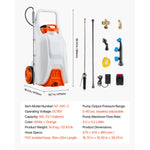 SucceBuy Battery-Powered Sprayer with Wheeled Cart Electric Weed Sprayer Adjustable Lawn Sprayers with Wheels Nozzles & Hose