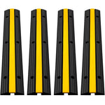Amocart Modular Rubber Speed Bump 1 Channel Driveway Cable Protector Ramp Wire Cover Cord Guard for Parking Lot Warehouses Use