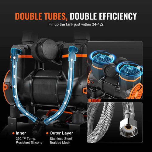 SucceBuy Silent Oil-free Air Compressor 900W-1800W Portable Quiet Air Pump Tire Inflator Whisper Compressor