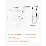 Amocart Clothes Drying Rack Foldable Laundry Dryer Rack with Sock Clips Metal Height Adjustable Drying Racks for Outdoor&Indoor
