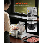 Load image into Gallery viewer, SucceBuy Commercial Meat Slicer 10 inch 320W Food-Slicer with SUS420 Blade 0-0.4 inch Adjustable Thickness for Frozen Meat Ham - AMOCART
